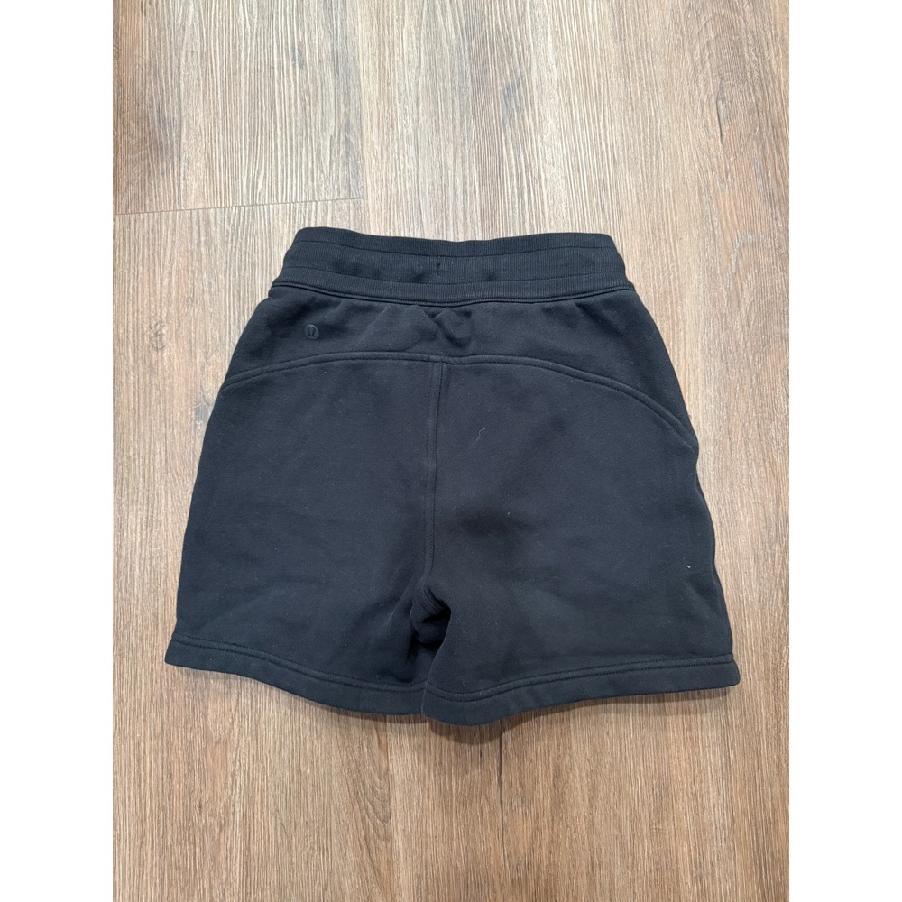 Lululemon Scuba High-Rise Short 4.5" Black‎ Cotton Fleece LW7CBOS Womens Size 2